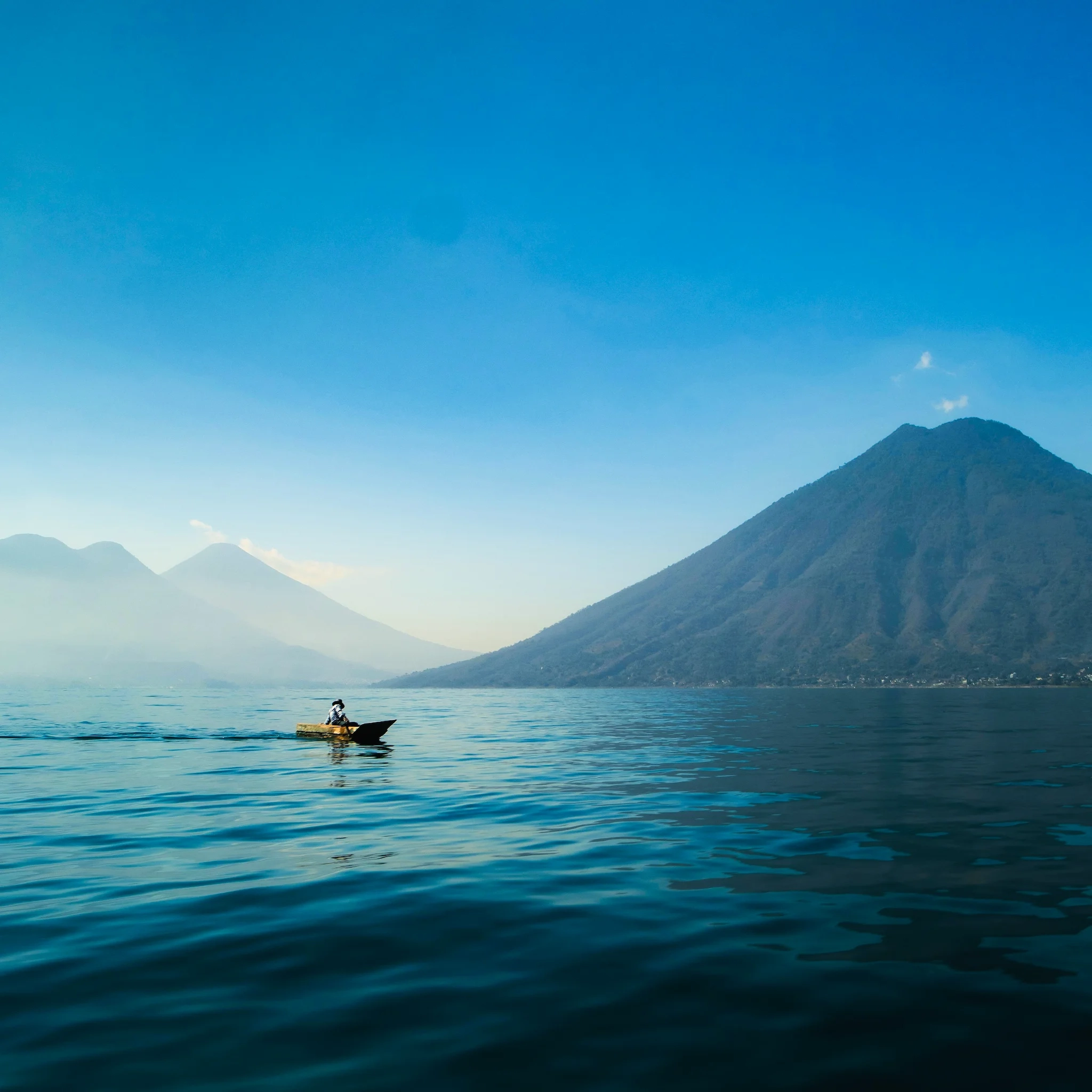 View of the volcano from the lake